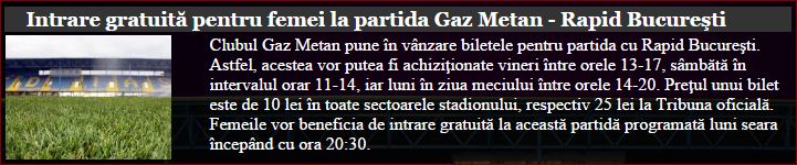 Pret bilete la stadionul Gaz Metan din Medias